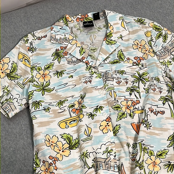 Vintage Y2K Hawaiian Shirt Medium Button Coconutgirl Summer Coastal Casual Beach - Picture 9 of 9
